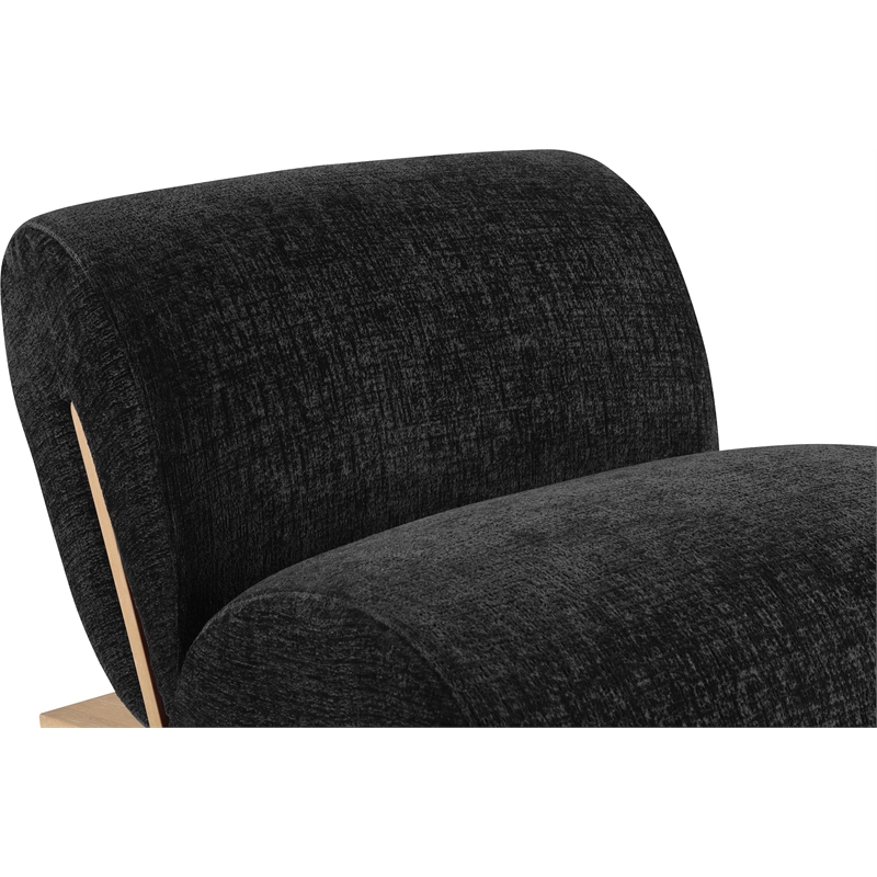 Bowery Hill Contemporary Soft Black Upholstered Accent Chair