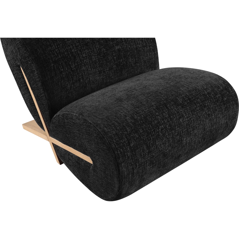 Bowery Hill Contemporary Soft Black Upholstered Accent Chair