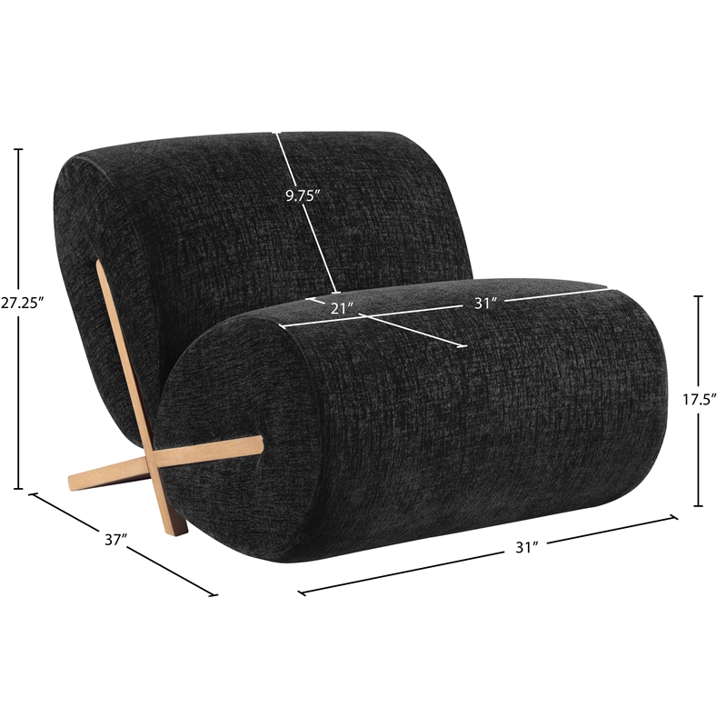 Bowery Hill Contemporary Soft Black Upholstered Accent Chair