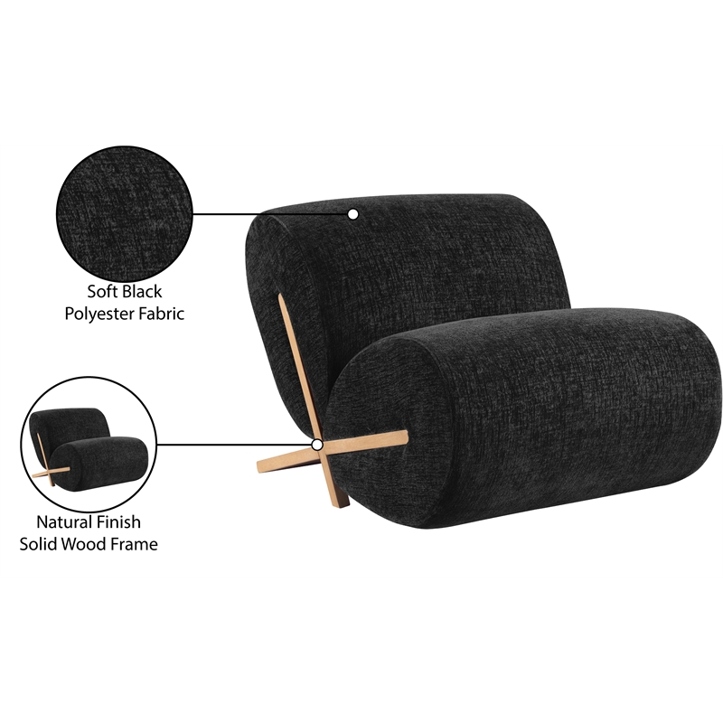 Bowery Hill Contemporary Soft Black Upholstered Accent Chair