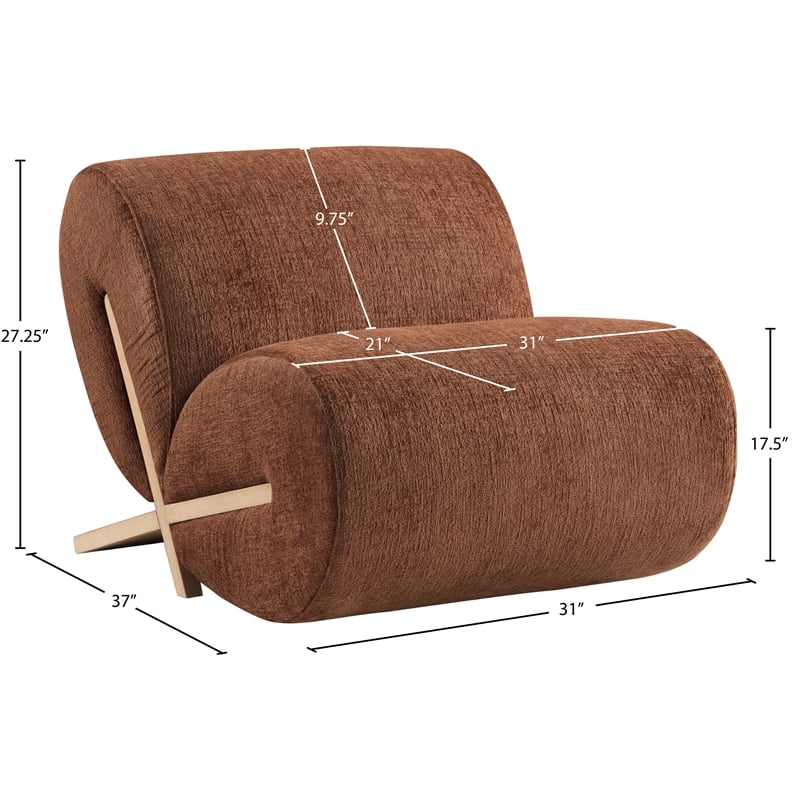 Bowery Hill Contemporary Soft Cognac Upholstered Accent Chair