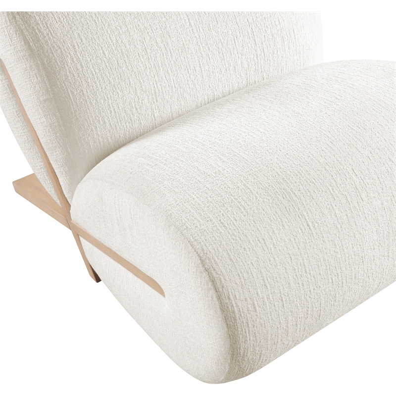 Bowery Hill Contemporary Soft Cream Upholstered Accent Chair