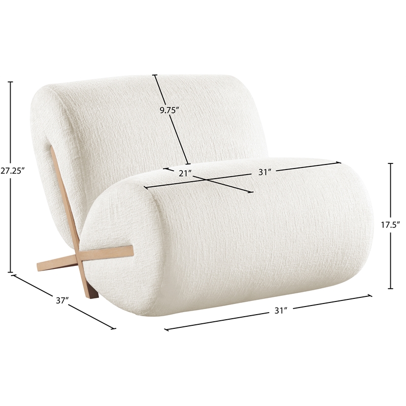 Bowery Hill Contemporary Soft Cream Upholstered Accent Chair