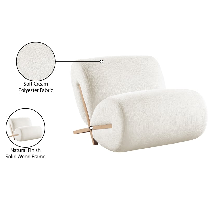 Bowery Hill Contemporary Soft Cream Upholstered Accent Chair