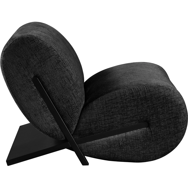 Bowery Hill Contemporary Soft Black Upholstered Accent Chair