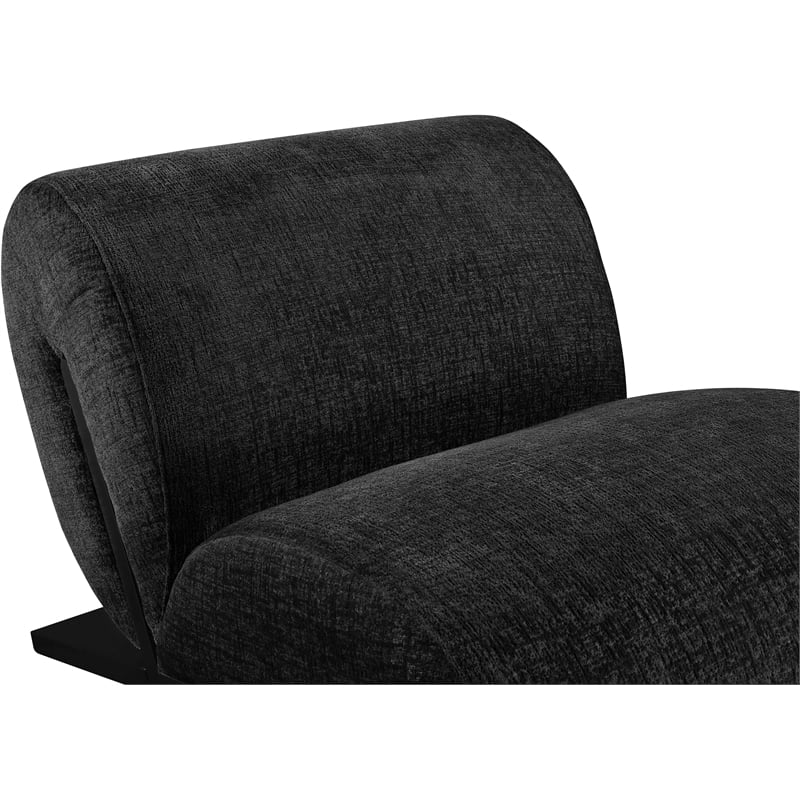 Bowery Hill Contemporary Soft Black Upholstered Accent Chair