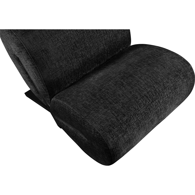 Bowery Hill Contemporary Soft Black Upholstered Accent Chair
