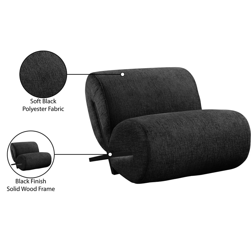Bowery Hill Contemporary Soft Black Upholstered Accent Chair