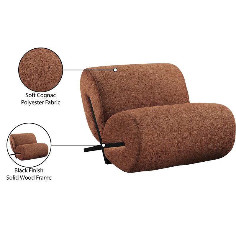 Bowery Hill Contemporary Soft Cognac Upholstered Accent Chair