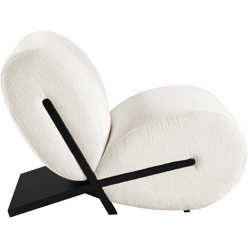 Bowery Hill Contemporary Soft Cream Upholstered Accent Chair