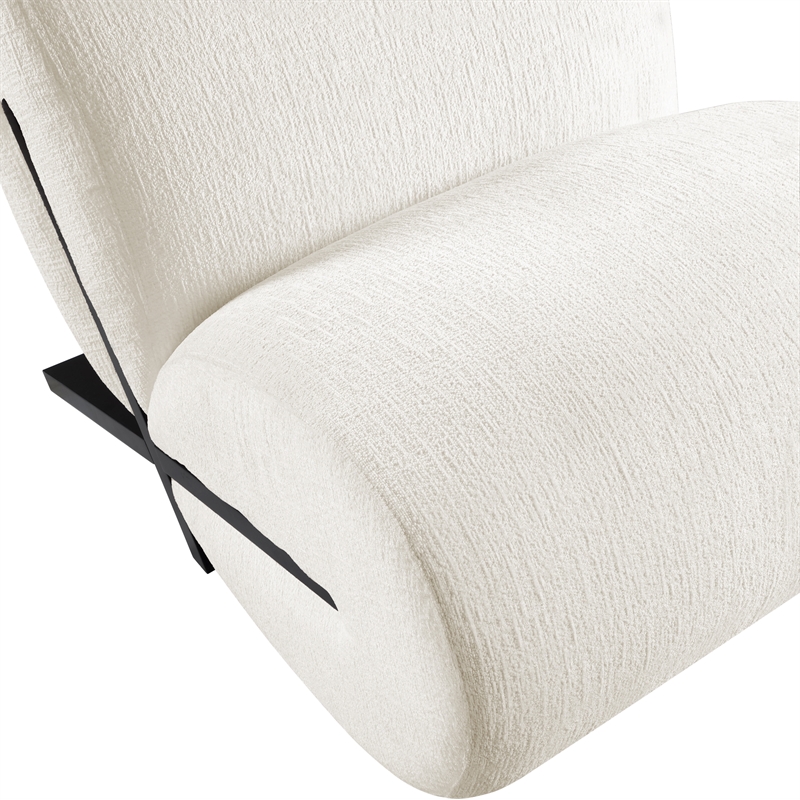 Bowery Hill Contemporary Soft Cream Upholstered Accent Chair
