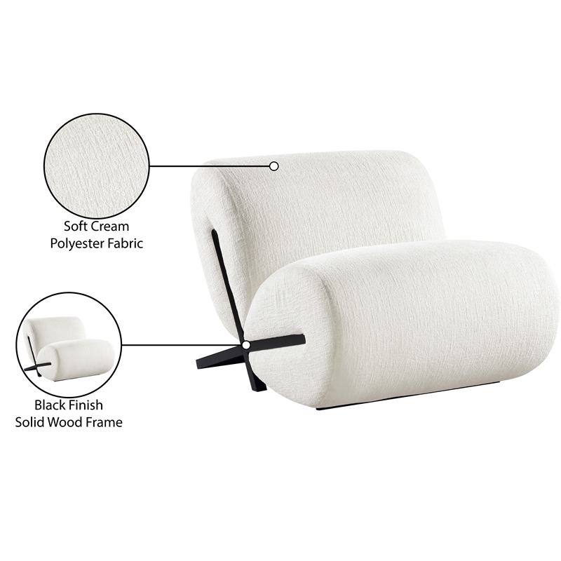 Bowery Hill Contemporary Soft Cream Upholstered Accent Chair