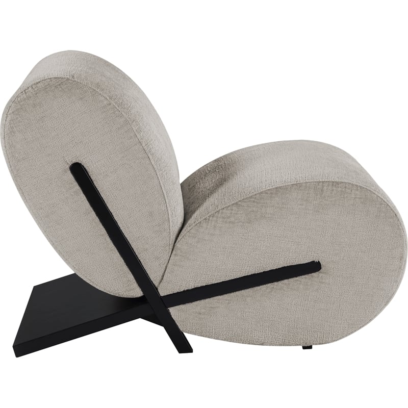 Bowery Hill Contemporary Solid Wood Frame Soft Grey Upholstered Accent Chair