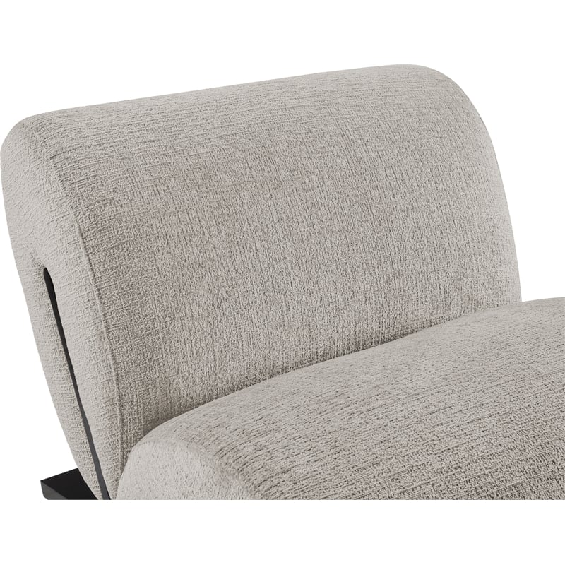 Bowery Hill Contemporary Solid Wood Frame Soft Grey Upholstered Accent Chair