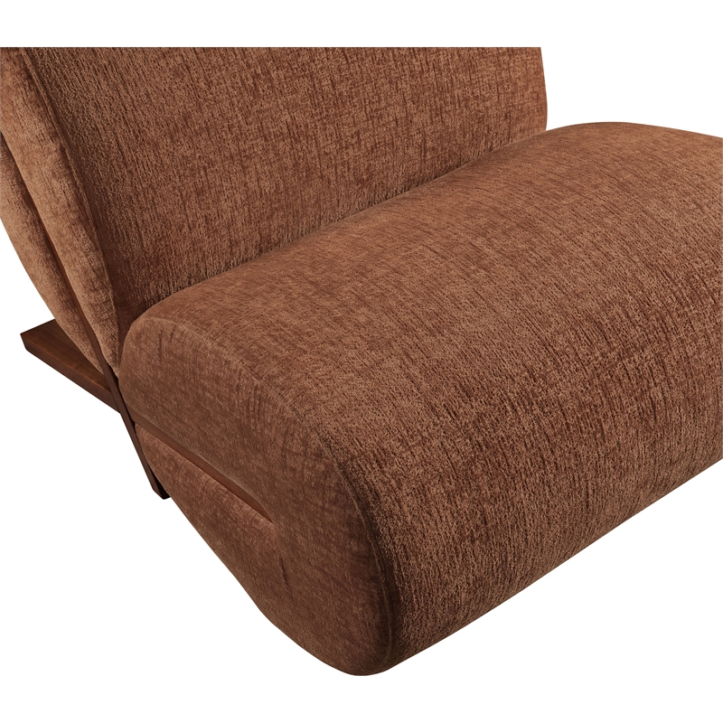 Bowery Hill Contemporary Soft Cognac Upholstered Accent Chair
