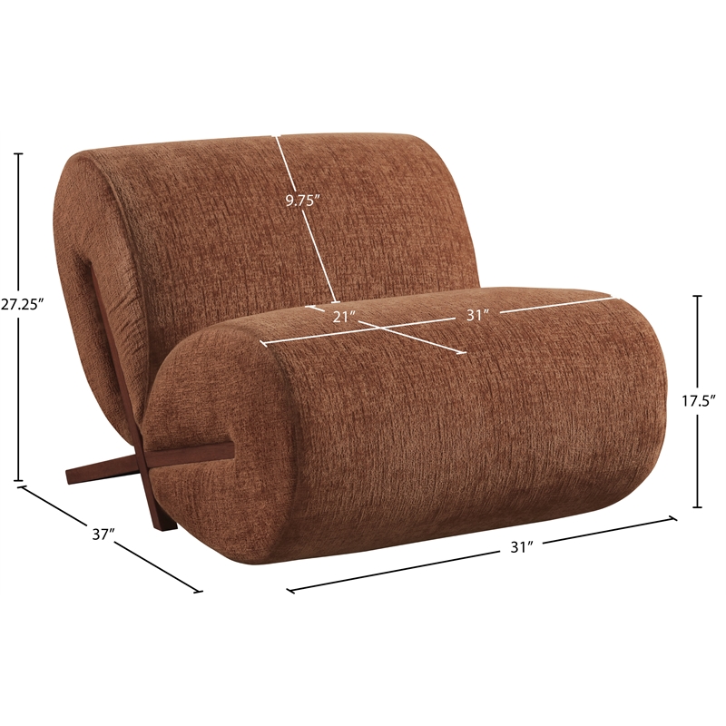 Bowery Hill Contemporary Soft Cognac Upholstered Accent Chair