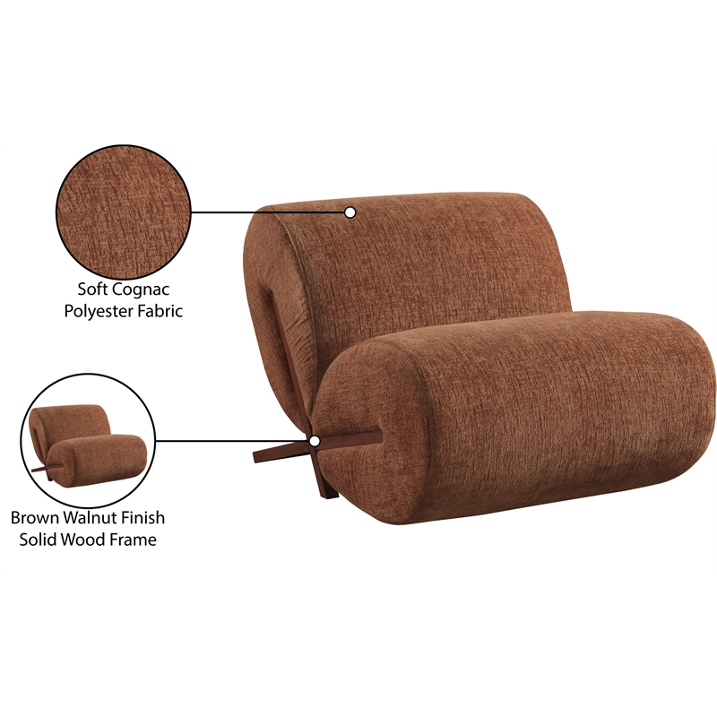 Bowery Hill Contemporary Soft Cognac Upholstered Accent Chair