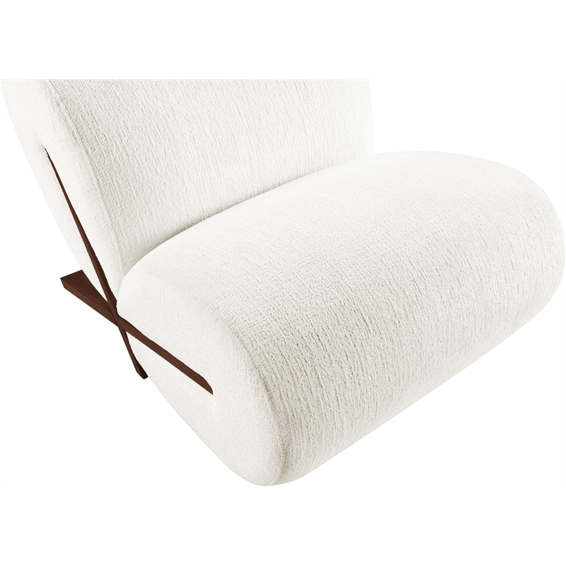 Bowery Hill Contemporary Soft Cream Upholstered Accent Chair