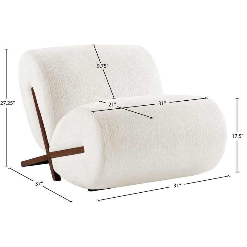 Bowery Hill Contemporary Soft Cream Upholstered Accent Chair