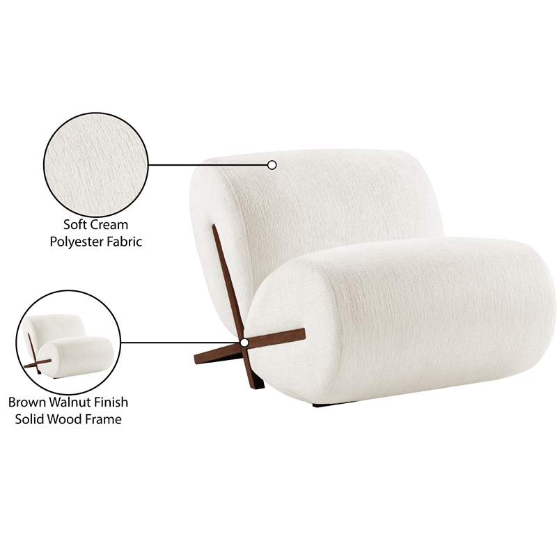 Bowery Hill Contemporary Soft Cream Upholstered Accent Chair
