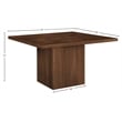 Bowery Hill Contemporary Square Brown Solid Wood And Oak Veneer Dining Table