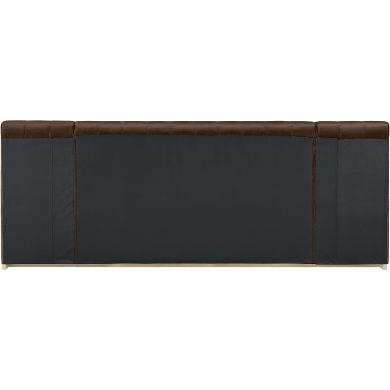 Bowery Hill Contemporary Brown Velvet King Bed with Added Panels