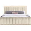 Bowery Hill Contemporary Cream Durable Velvet King Fully Slatted Bed