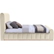 Bowery Hill Contemporary Cream Durable Velvet King Fully Slatted Bed