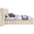 Bowery Hill Contemporary Cream Velvet King Bed with Added Panels