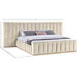 Bowery Hill Contemporary Cream Velvet King Bed with Added Panels