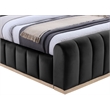 Bowery Hill Contemporary Black Velvet Queen Bed with Added Panels