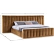 Bowery Hill Contemporary Saddle Velvet King Bed with Added Panels