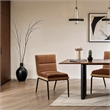 Bowery Hill Contemporary Cognac Polyester Dining Chair (Set of 2)