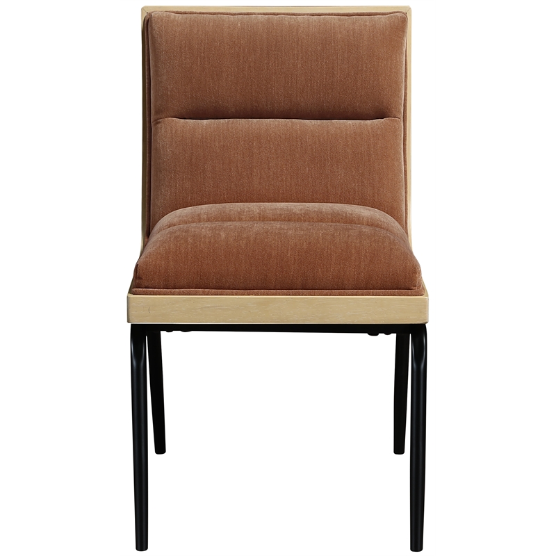 Bowery Hill Contemporary Cognac Polyester Dining Chair (Set of 2)