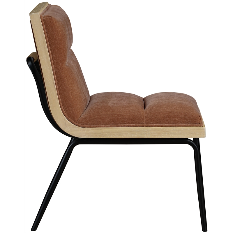 Bowery Hill Contemporary Cognac Polyester Dining Chair (Set of 2)