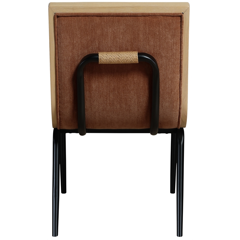Bowery Hill Contemporary Cognac Polyester Dining Chair (Set of 2)