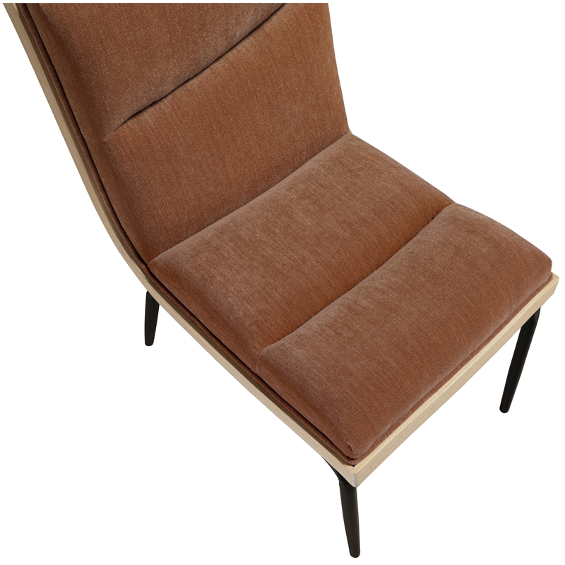Bowery Hill Contemporary Cognac Polyester Dining Chair (Set of 2)