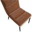 Bowery Hill Contemporary Cognac Polyester Dining Chair (Set of 2)