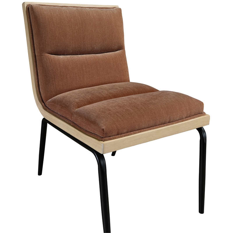 Bowery Hill Contemporary Cognac Polyester Dining Chair (Set of 2)