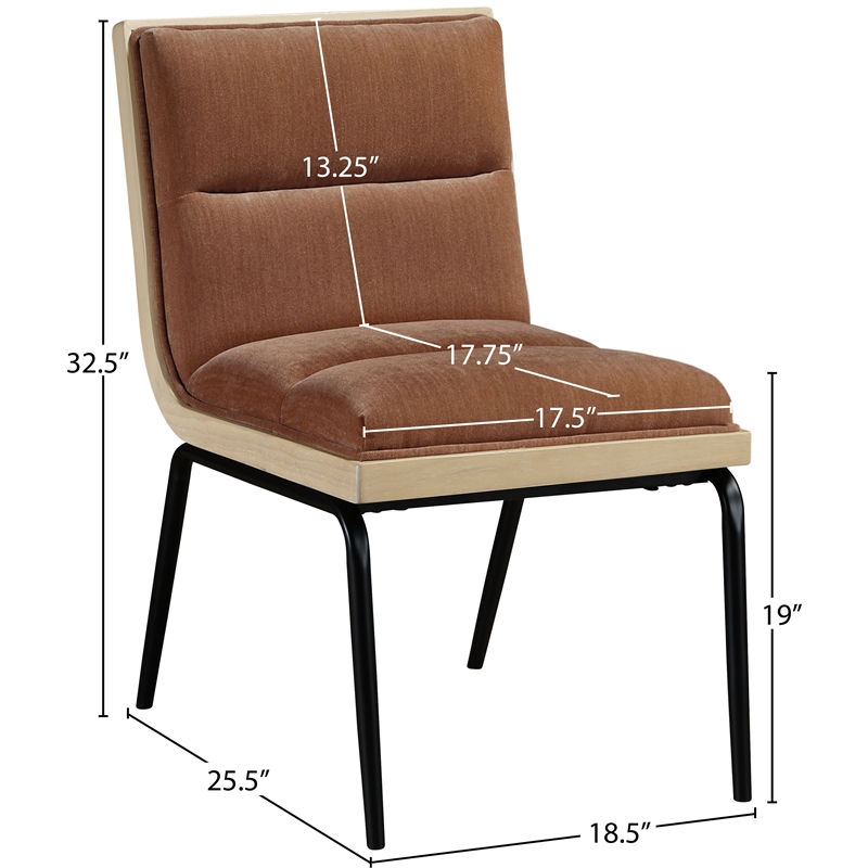 Bowery Hill Contemporary Cognac Polyester Dining Chair (Set of 2)