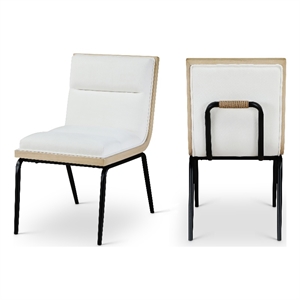 Bowery Hill Contemporary Cream Polyester Dining Chair (Set of 2)