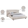 Bowery Hill Contemporary Rich Beige Fabric Upholstered Queen Bed