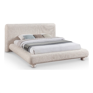 Bowery Hill Contemporary Rich Beige Fabric Upholstered Queen Bed