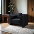 Bowery Hill Contemporary Black Vegan Leather Upholstered Chair