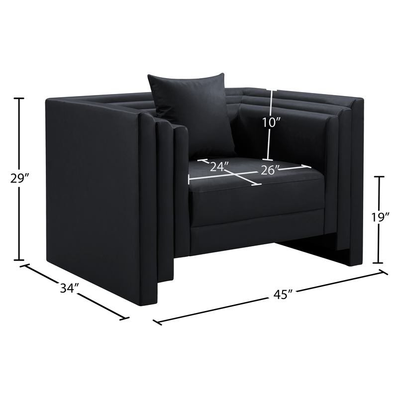 Bowery Hill Contemporary Black Vegan Leather Upholstered Chair