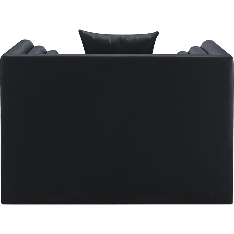 Bowery Hill Contemporary Black Vegan Leather Upholstered Chair