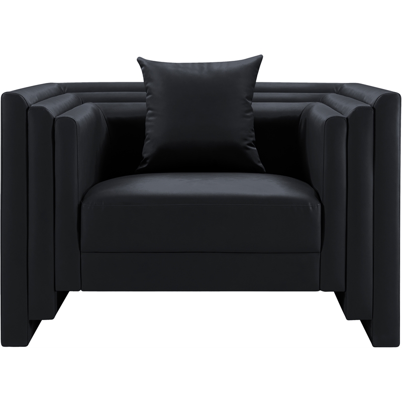 Bowery Hill Contemporary Black Vegan Leather Upholstered Chair