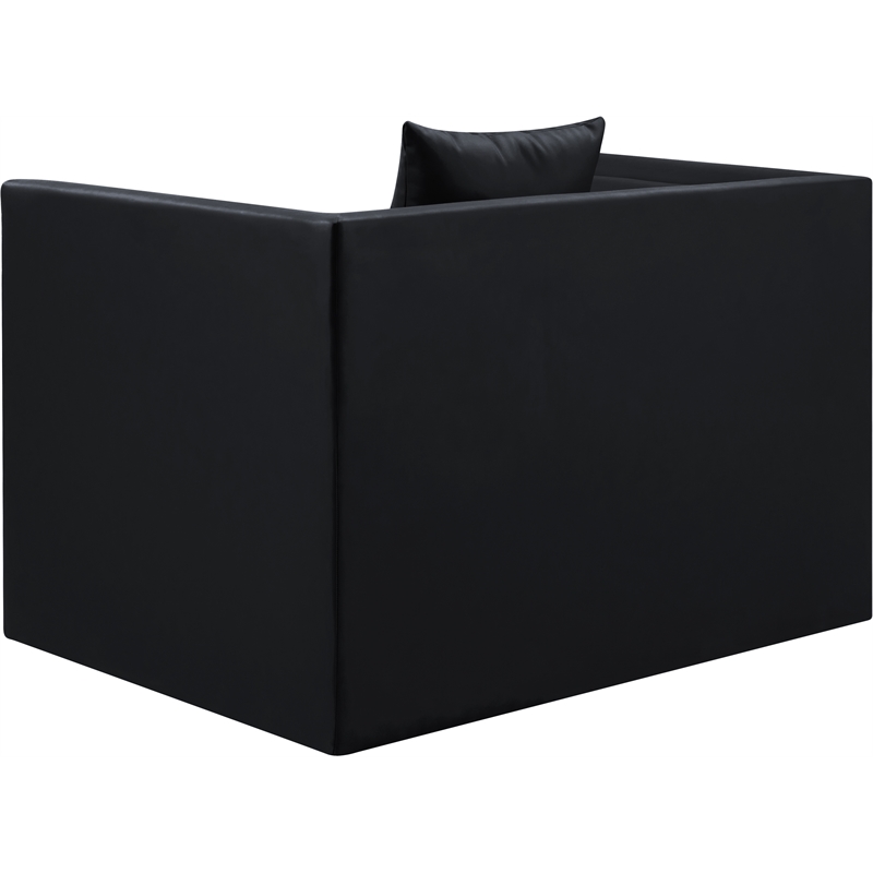 Bowery Hill Contemporary Black Vegan Leather Upholstered Chair