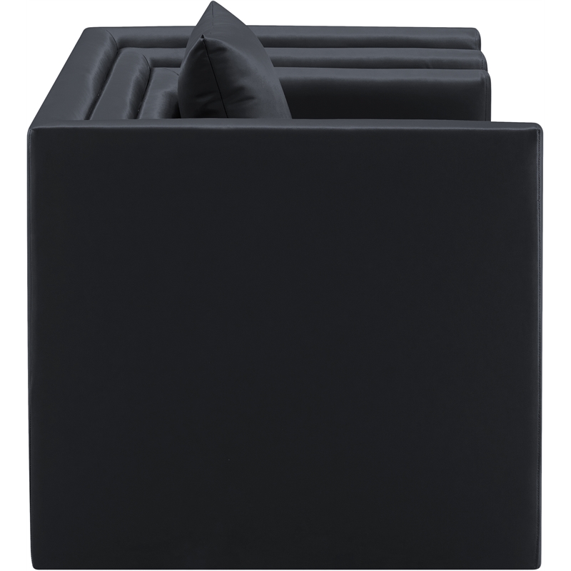 Bowery Hill Contemporary Black Vegan Leather Upholstered Chair
