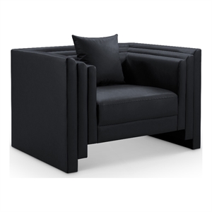 Bowery Hill Contemporary Black Vegan Leather Upholstered Chair